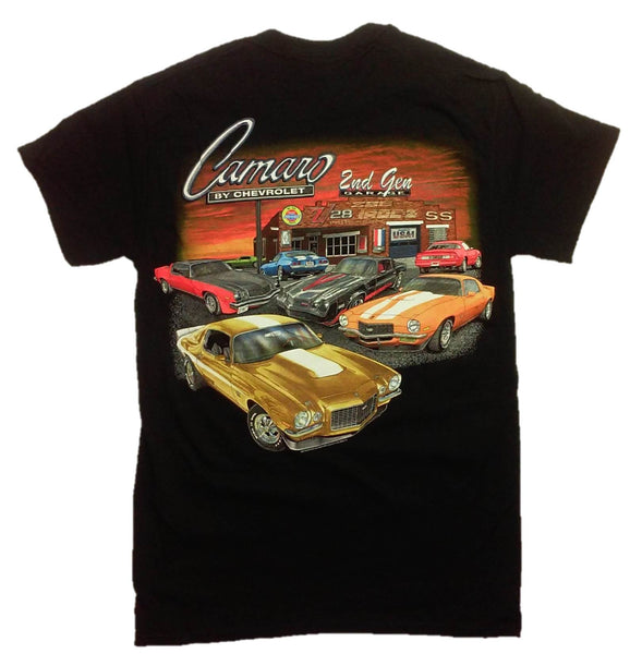 Chevy 2nd Generation Camaro Garage Short Sleeve Graphic Print T-Shirt