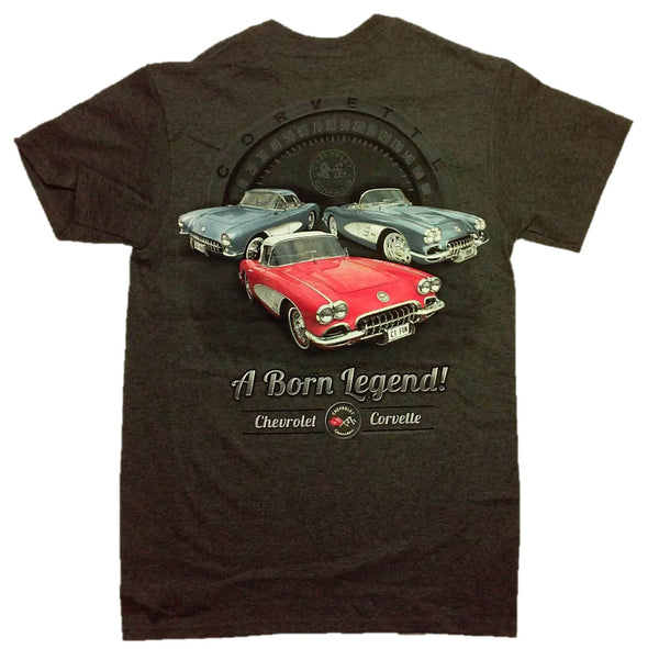 Chevy C1 Corvette "A Born Legend!" Short Sleeve T-Shirt by Joe Blow T's