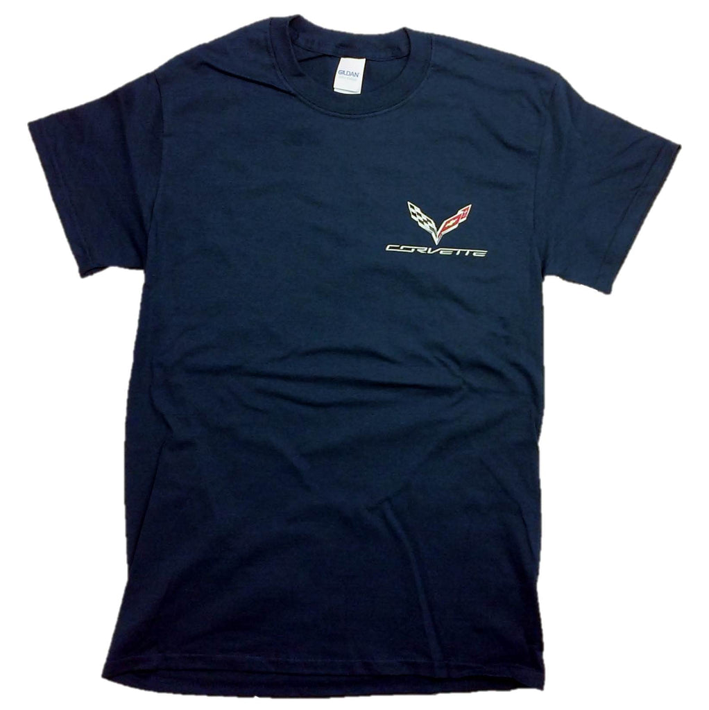 Joe Blow T's C7 Grand Sport Corvettes With Flag Men's Adult T-Shirt