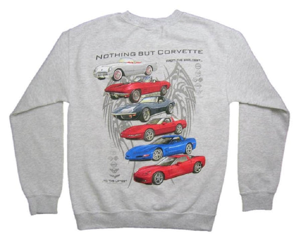 "NOTHING BUT CORVETTE" C6 Logo Pullover Crewneck Sweatshirt