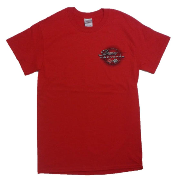 Gildan Men's Corvette C3 Stingray with Barbed Wire T-Shirt, Small, Red