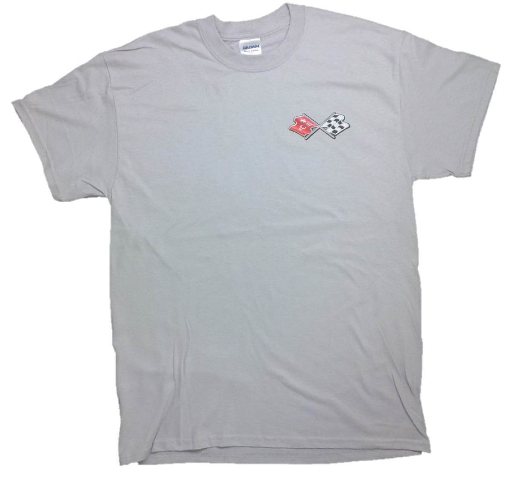 Corvette Stingray and C3 Logo 100% Cotton Short Sleeve Graphic Print T-Shirt