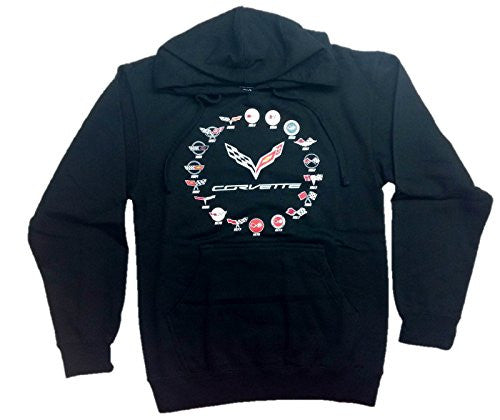 Corvette Hooded Sweatshirt w/ Screen Printed Logos by JH Design
