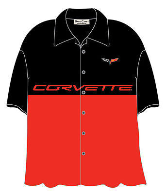 Chevy Corvette C6 Logo and Font Bowling Camp Club Shirt by David Carey Apparel