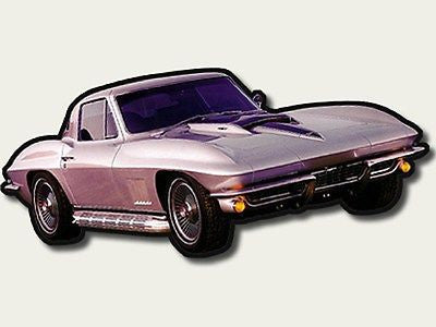 Corvette C2 1967 427 Silver Stingray with Black Stinger Hood Sign