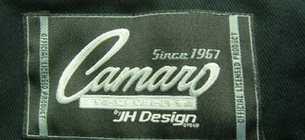 Chevrolet Camaro Men's Black Twill Jacket with Embroidered Logos by JH Design