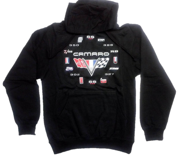 Camaro Men's Hoodie with Screen Printed Logos by JH Design