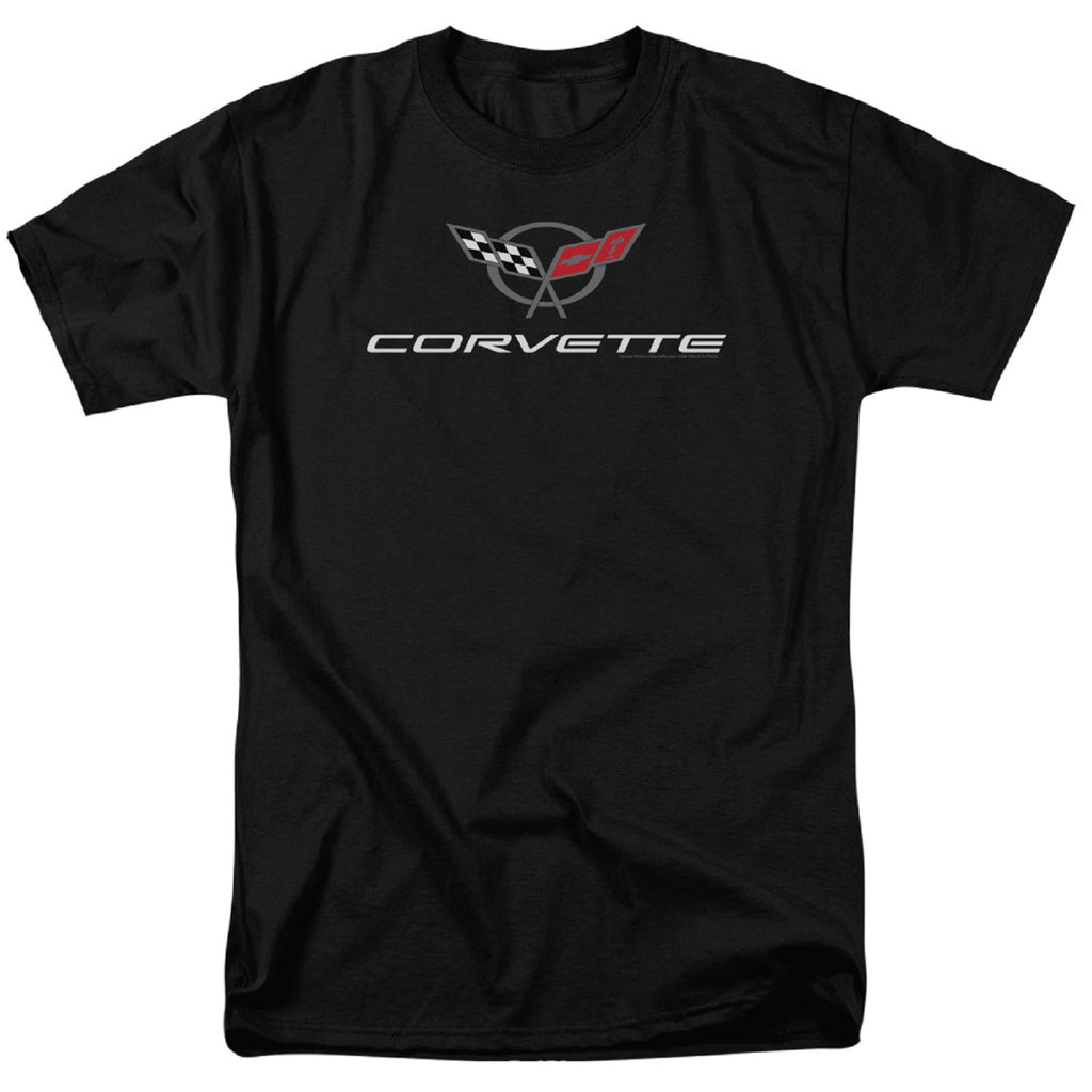 Chevrolet Corvette Crossed Flags C5 Logo T-shirt by Trevco