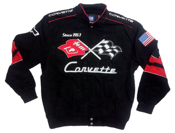 Corvette Men's Twill Jacket with Embroidered Logos by JH Design