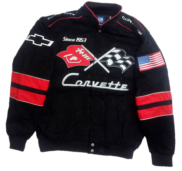 Corvette Men's Twill Jacket with Embroidered Logos by JH Design