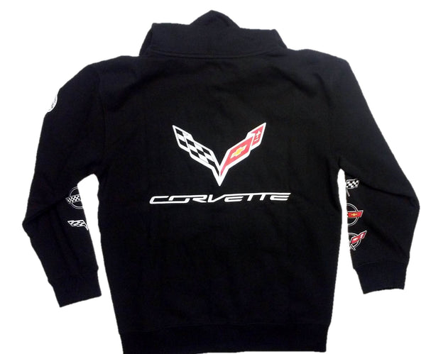 Chevrolet Corvette Zip-up Hoodie with Screen Printed Racing Logos by JH Design