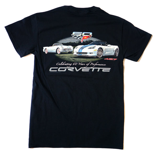 Corvette "Celebrating 60 Years of Awesome Performance" Graphic Print T-Shirt
