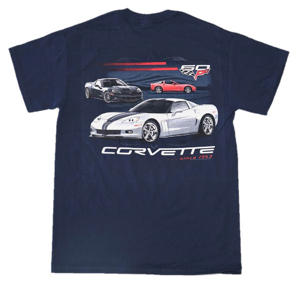 3 Corvettes Since 1953 60th Anniversary Men's Graphic Print Short Sleeve T-Shirt