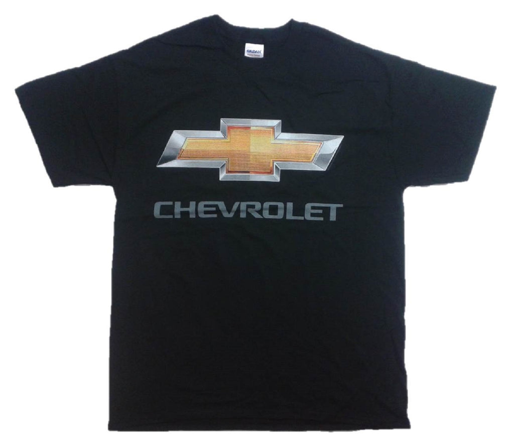 Chevy Bowtie Chrome Logo 100% Cotton Graphic Print Short Sleeve T-Shirt