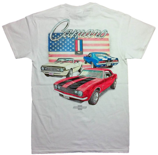 Joe Blow T's Camaro Red White & Blue Flag Adult Men's T-Shirt