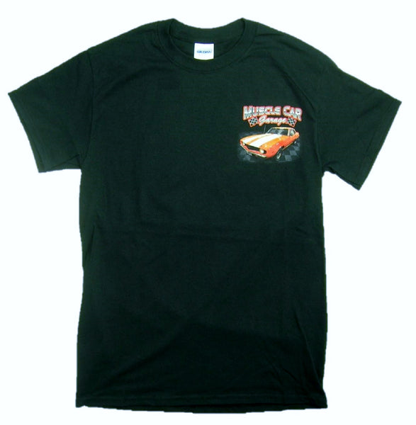 Camaro "Muscle Car Garage" 100% Cotton Black Short Sleeve Graphic Print T-Shirt