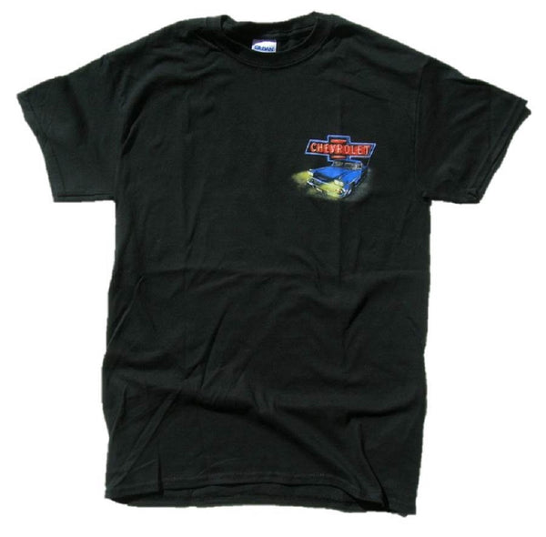 Chevrolet Chevy Retro Diner 100% Cotton Black Graphic Print Short Sleeve T-Shirt