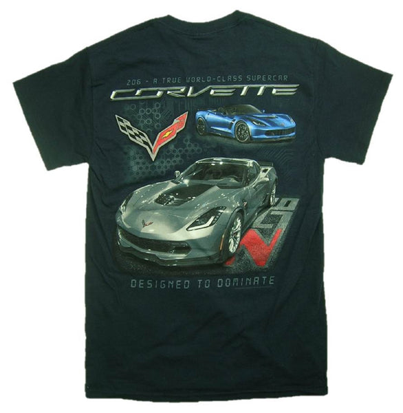 Joe Blow Men's Corvette C7 Z06 "DESIGNED TO DOMINATE" T-Shirt