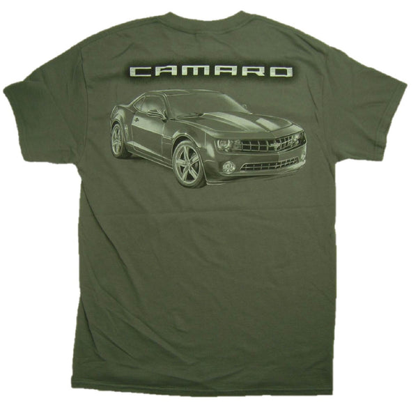 Chevy Grey Ghost Camaro 100% Cotton Charcoal Graphic Print Short Sleeve T-Shirt