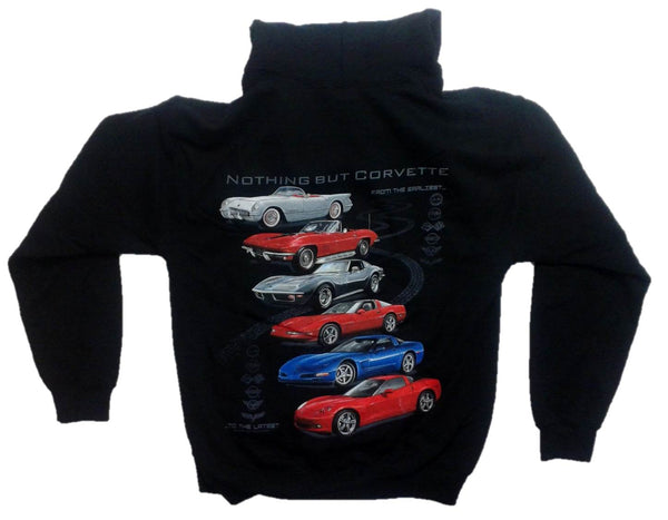 "NOTHING BUT CORVETTE" C6 Logo 50/50 Cotton/Polyester Pullover Hoodie Sweatshirt