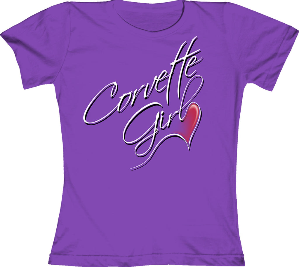 Chevy "Corvette Girl" Ladies Fashion Jersey 100% Cotton Short Sleeve T-Shirt