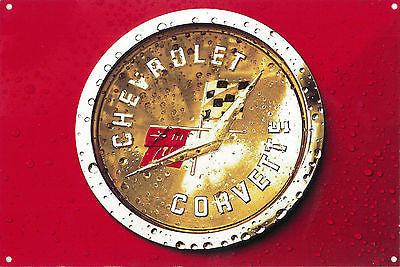 Corvette C1 Late 50's - 60's Emblem Under Water Droplets Sign