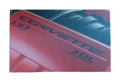 GM Chevy Chevrolet Corvette Metal Sign Close up of an LS7 Z06 Engine NEW!