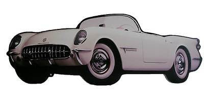 Corvette C1 1953 Classic White Convertible on Digital Print Aluminum Sheet Sign