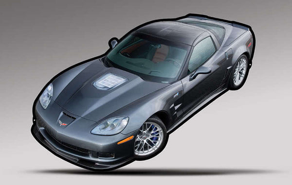 Corvette C6 ZR1 Driver Side Cutaway View Digitally Printed and Cut Aluminum Sign